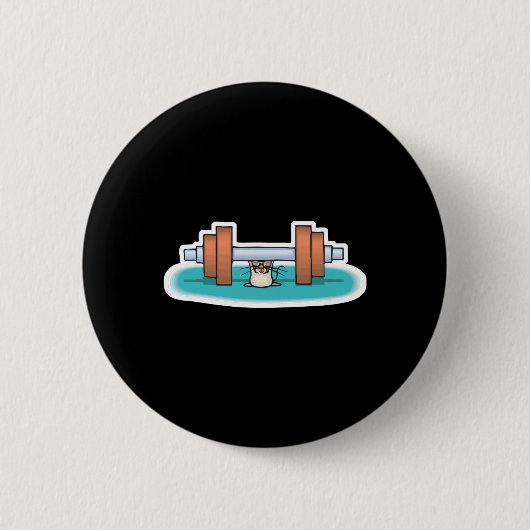 lustige Gewichthebelmaus Button (Vorderseite)