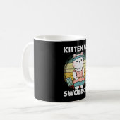 Lustige Gewichtheber-Katze Fitnessstudio Motivatio Kaffeetasse (Vorderseite Links)