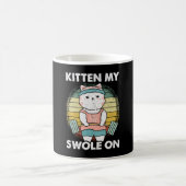 Lustige Gewichtheber-Katze Fitnessstudio Motivatio Kaffeetasse (Mittel)