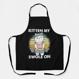 Lustige Gewichtheber-Katze Fitnessstudio Motivatio Schürze