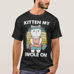 Lustige Gewichtheber-Katze Fitnessstudio Motivatio T-Shirt