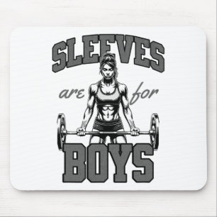 Lustige Gewichtheberin Bodybuilding Frau Ärmel Sch Mousepad