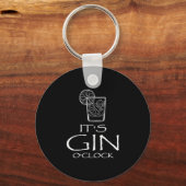 Lustige Gin Tonic-Sprüche Oh, es ist Gin-Uhrzeit  Schlüsselanhänger (Vorderseite)