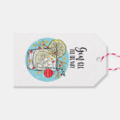 lustige Gin Weihnachts-Card-Jingle Geschenkanhänger (Vorderseite (Horizontal))