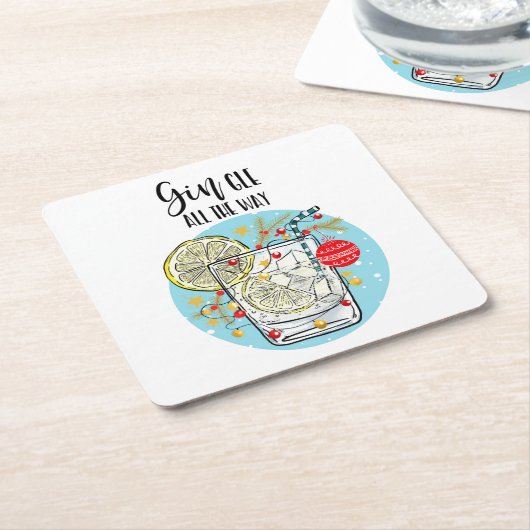 lustige Gin-Weihnachtskarten-Jingle Rechteckiger Pappuntersetzer (angewinkelt)