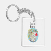 lustige Gin-Weihnachtskarten-Jingle Schlüsselanhänger (Vorderseite links)