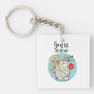 lustige Gin-Weihnachtskarten-Jingle Schlüsselanhänger