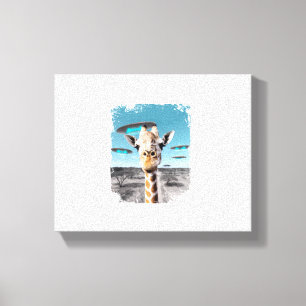 Lustige Giraffe Afrika Savanne Selfie mit Alien UF Leinwanddruck