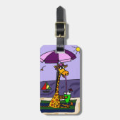 Lustige Giraffe am Strand Gepäckanhänger (Vorderseite vertikal)