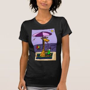 Lustige Giraffe am Strand T-Shirt
