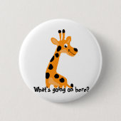 Lustige Giraffe Button (Vorderseite)