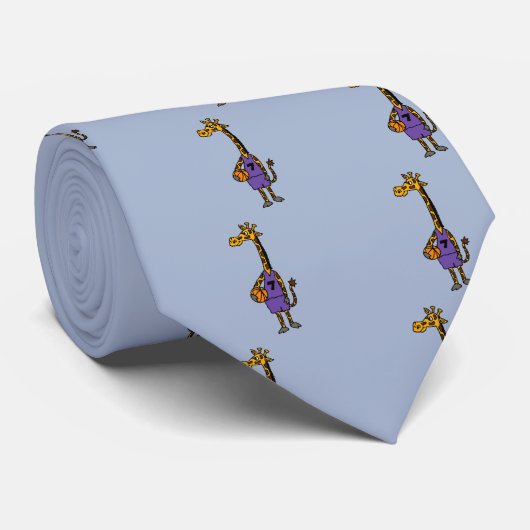 Lustige Giraffe, die Basketball hält Krawatte (Gerollt)