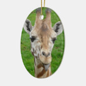 Lustige Giraffe, die heraus Zunge haftet! Keramikornament (Links)