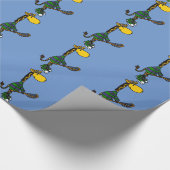 Lustige Giraffe, die Lacrosse spielt Geschenkpapier (Ecke)