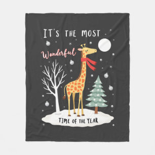 Lustige Giraffe Die Wunderbarste Zeit Weihnachten Fleecedecke