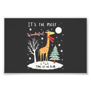 Lustige Giraffe Die Wunderbarste Zeit Weihnachten Fotodruck