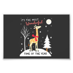 Lustige Giraffe Die Wunderbarste Zeit Weihnachten Fotodruck