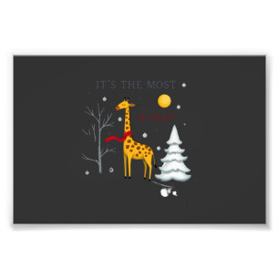 Lustige Giraffe Die Wunderbarste Zeit Weihnachten Fotodruck