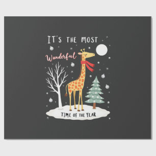 Lustige Giraffe Die Wunderbarste Zeit Weihnachten Geschenkpapier