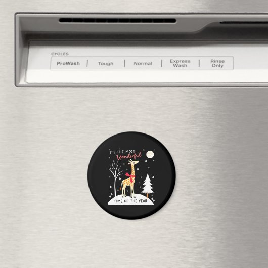 Lustige Giraffe Die Wunderbarste Zeit Weihnachten  Magnet (In Situ (Geschirrspüler))