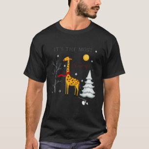 Lustige Giraffe Die Wunderbarste Zeit Weihnachten T-Shirt