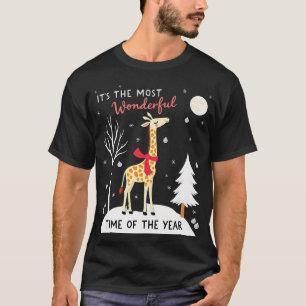 Lustige Giraffe Die Wunderbarste Zeit Weihnachten T-Shirt