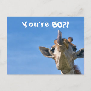 Lustige Giraffe Herzlichen Glückwunsch zum 50. Geb Postkarte
