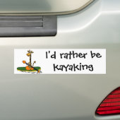 Lustige Giraffe im Kajak Autoaufkleber (Auf Auto)