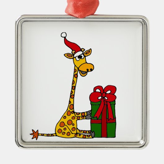 Lustige Giraffe im Ornament Aus Metall (Vorne)
