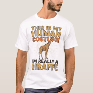 Lustige Giraffe Mensch Kostüm Vintage Stiche Shirt