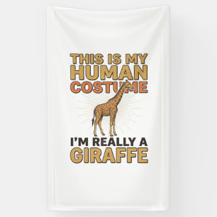Lustige Giraffe Mensch Kostüm Vintage Stiche Shirt Banner