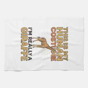 Lustige Giraffe Mensch Kostüm Vintage Stiche Shirt Geschirrtuch