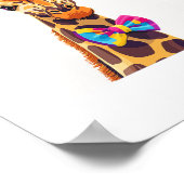 Lustige Giraffe mit Fliege Tier Humor   Poster (Ecke)