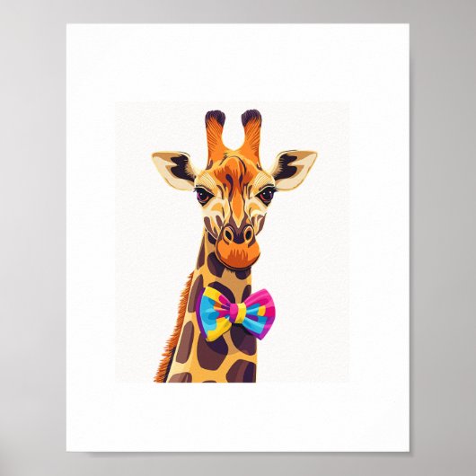 Lustige Giraffe mit Fliege Tier Humor   Poster (Vorne)