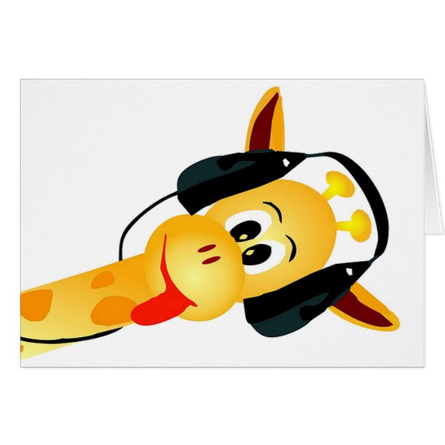 lustige Giraffe mit Kopfhörern (Vorderseite (Horizontal))