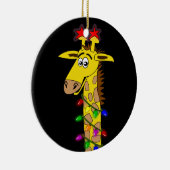 Lustige Giraffe mit Licht-wunderlichem Weihnachten Keramik Ornament (Rechts)