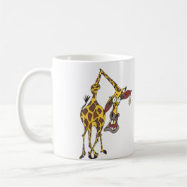 lustige Giraffe mit Ohrring und Goldzahn Kaffeetasse