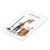 Lustige Giraffe neues Zuhause Magnet (Linke Seite)