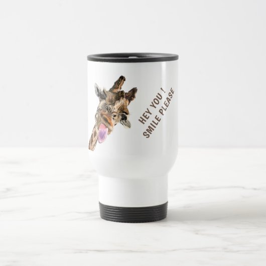 Lustige Giraffe-Reisebecher mit auffälligem Text Reisebecher (Mittel)