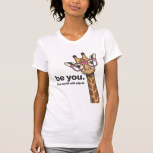 Lustige Giraffe Sei Du Vintage Gravur Shirt Design