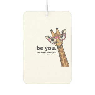 Lustige Giraffe Sei Du Vintage Gravur-Shirt-Design Autolufterfrischer