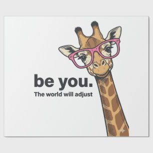 Lustige Giraffe Sei Du Vintage Gravur Shirt Design Geschenkpapier