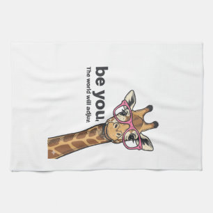 Lustige Giraffe Sei Du Vintage Gravur Shirt Design Geschirrtuch