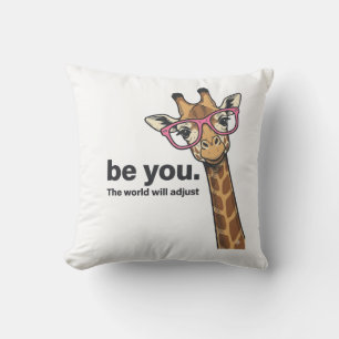 Lustige Giraffe Sei Du Vintage Gravur Shirt Design Kissen