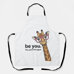 Lustige Giraffe Sei Du Vintage Gravur Shirt Design Schürze
