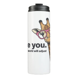 Lustige Giraffe Sei Du Vintage Gravur Shirt Design Thermosbecher