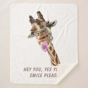 Lustige Giraffe Sherpa Decke Sherpadecke