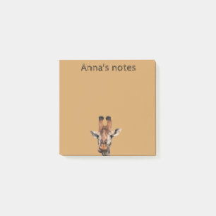 lustige Giraffe und brauner Hintergrund, maßgeschn Post-it Klebezettel