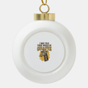 Lustige Giraffe Vintage-Stickerei-Shirt-Design_1 Keramik Kugel-Ornament