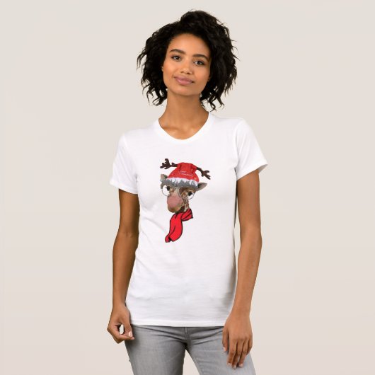 lustige Giraffe Weihnachten T - Shirt Design (Vorne ganz)